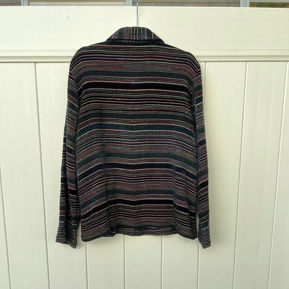 DRAPERS and Damon’s Black W/Gold Metallic, Blue, Pink, Purple Stripes Size Large - Image 7