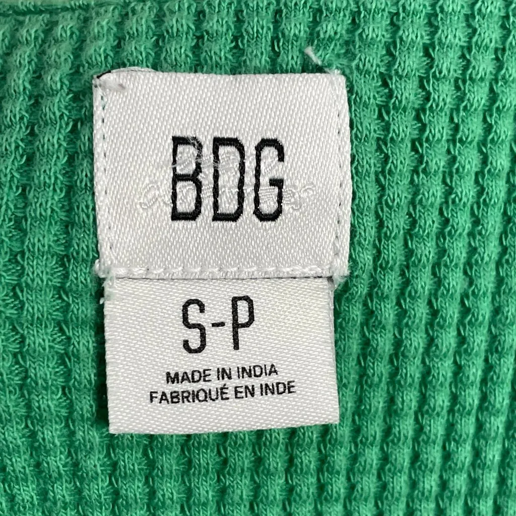 BDG Urban Outfitters Paula Waffle Racerback Tank Top Green Sleeveless Size Small - Image 3