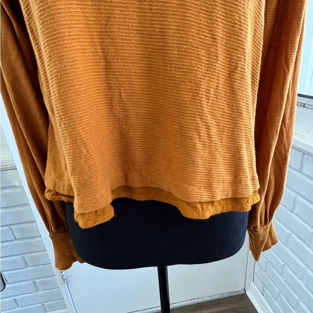 Free‎ People Billie Ribbed Balloon Top small workwear holiday layered boho - Image 6