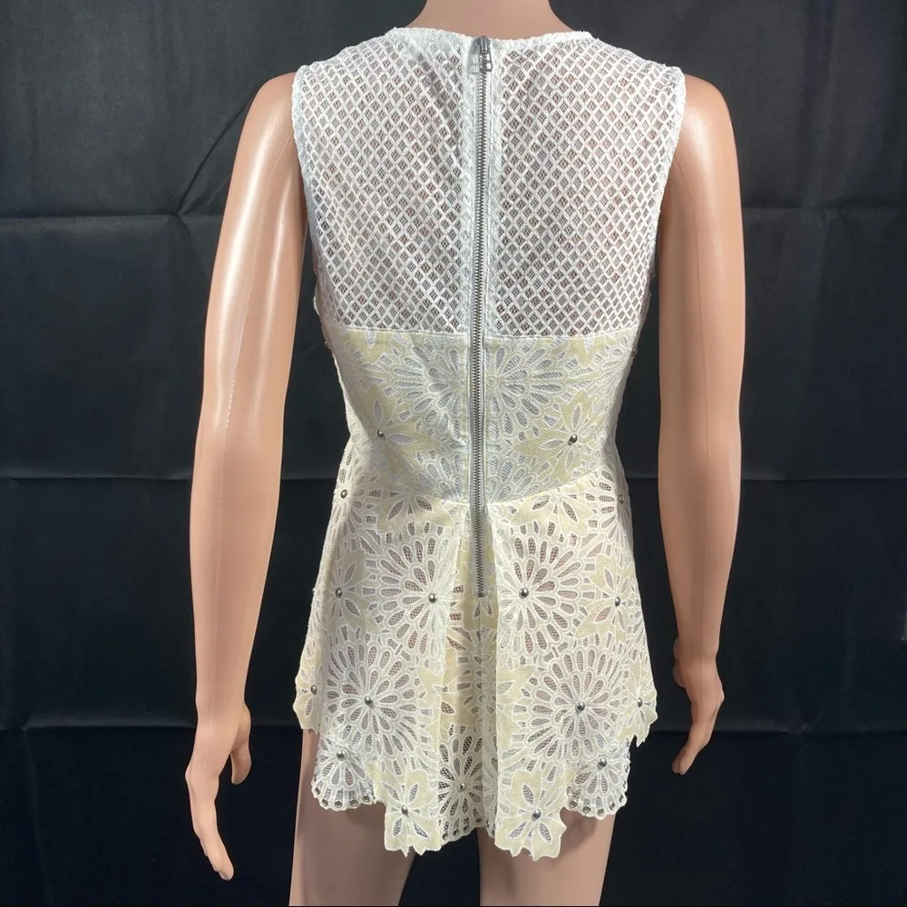 Veronica Beard Sunrise Beaded Crochet Top Size 4 - Image 4