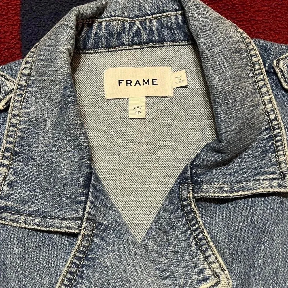 FRAME military band denim jumpsuit
Women’s XS extra small

100% cotton - Image 3