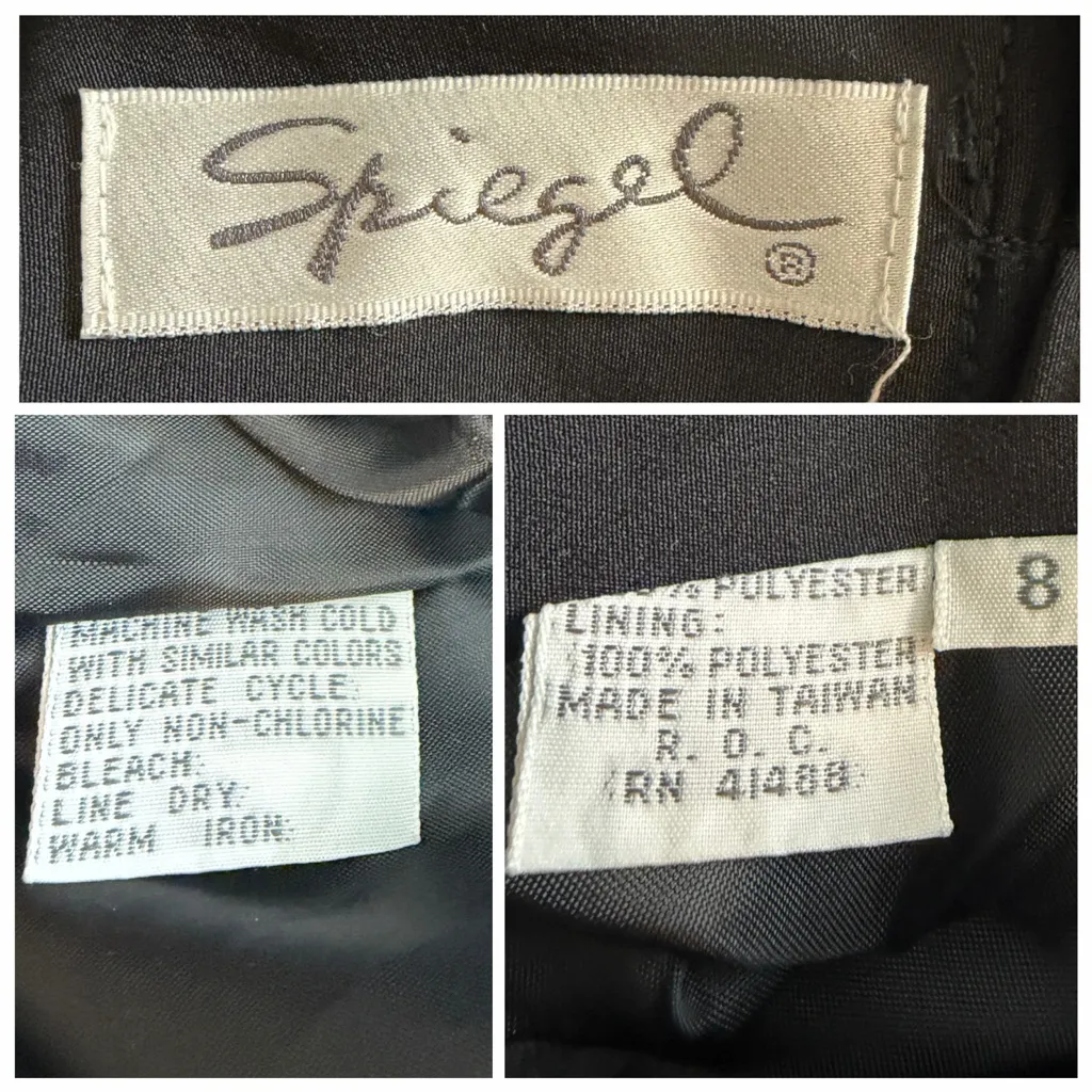 Vintage Spiegel Black Wide Leg Palazzo Pants High Rise Pleated Women’s Size 8 - Image 15