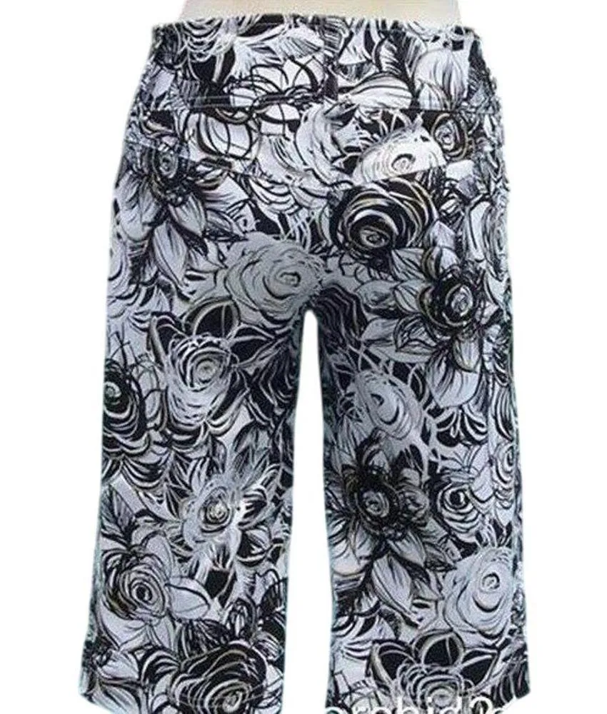 Cache Geometric Floral Metallic Kissed Walking Bermuda Short New NWT $88 Stretch - Image 2