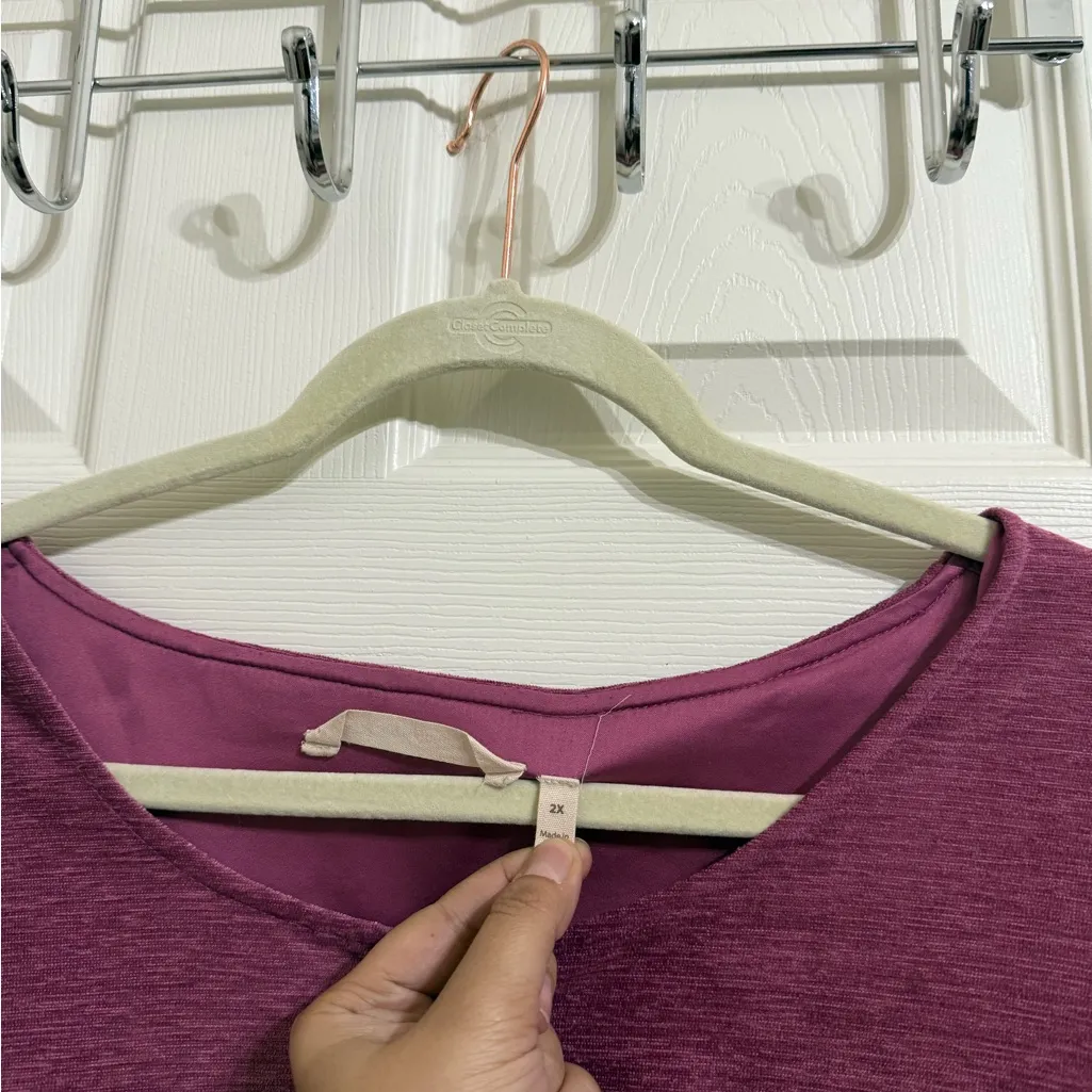 Soft Surroundings Peplum Jacket Button Front Purple Magenta Plus Size 2X - Image 3