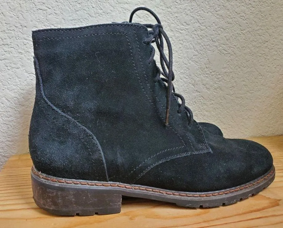 Blondo Women's Size 6M Black Leather Waterproof Side Zip Lace-Up Ankle B… - Image 13