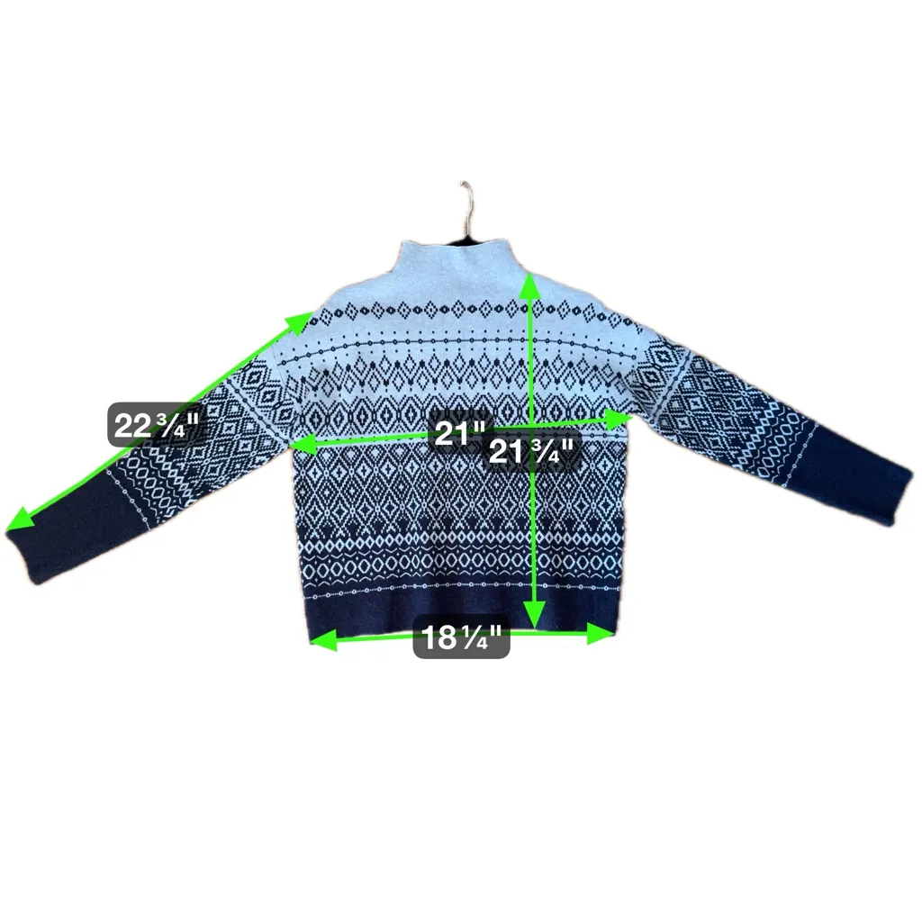 Joie Fair Isle Nordic Mock Neck Sweater- Small - Image 5