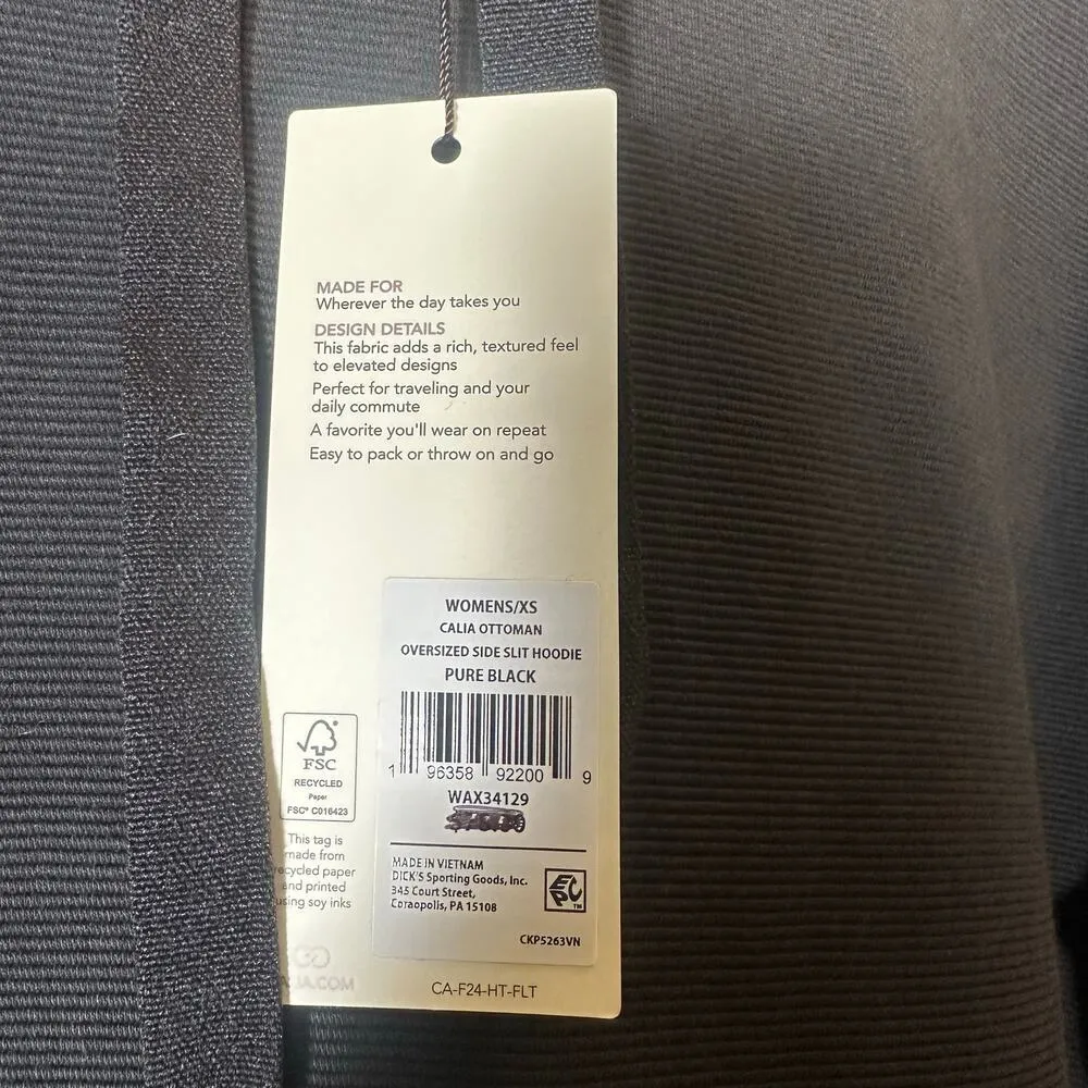 CALIA by Carrie Underwood Black Oversized Side Slit Hoodie Size XS - Image 5