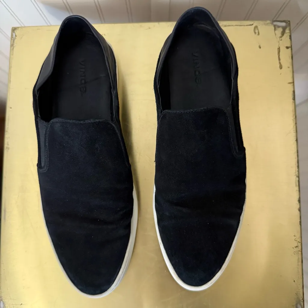 Vince Suede Warren Sneaker Women's Black Suede Slip-On Sneakers Size 7.5 - Image 3