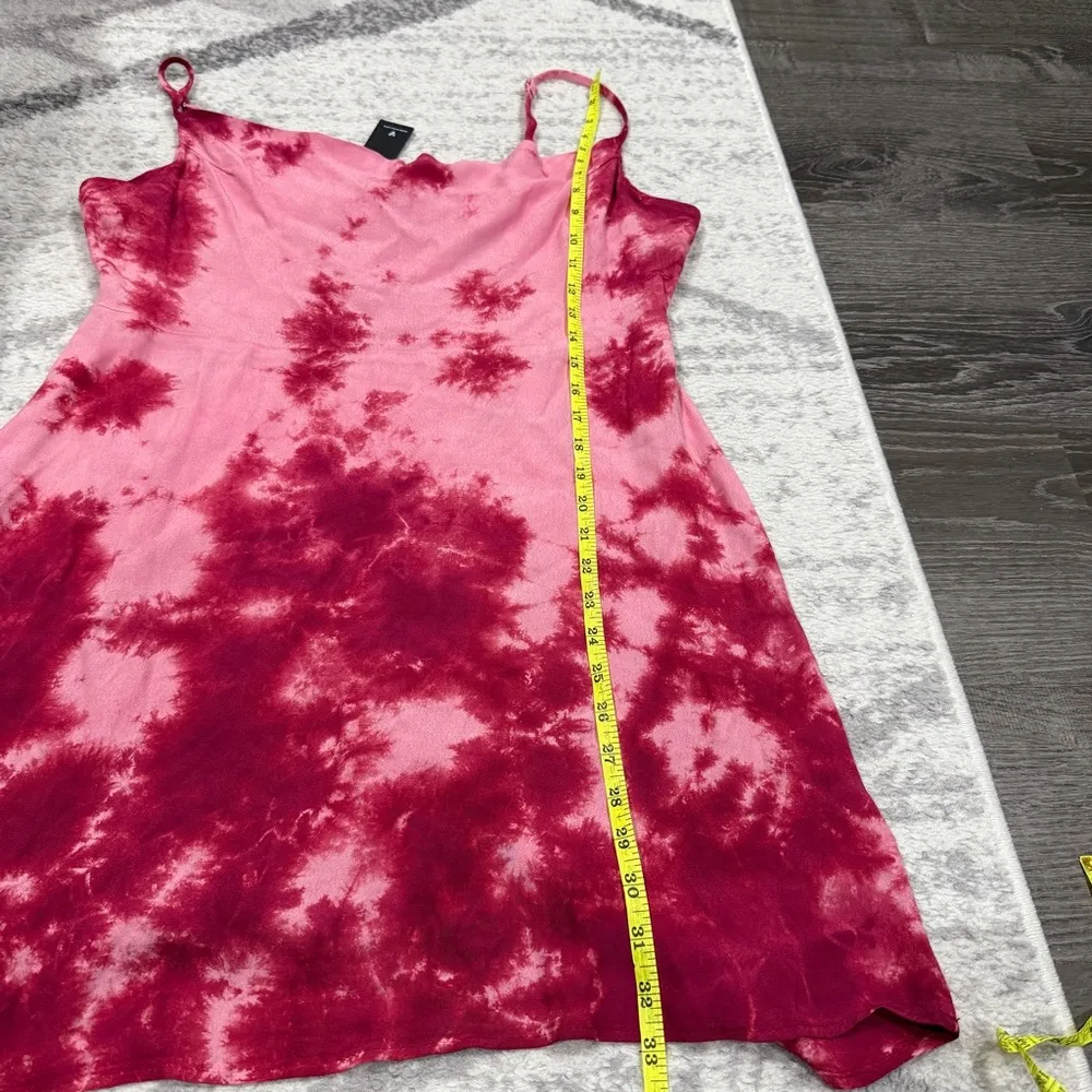 NWT Lulus Seeking Sunshine Plum Purple Tie-Dye Cowl Neck Mini Slip Dress - Image 13