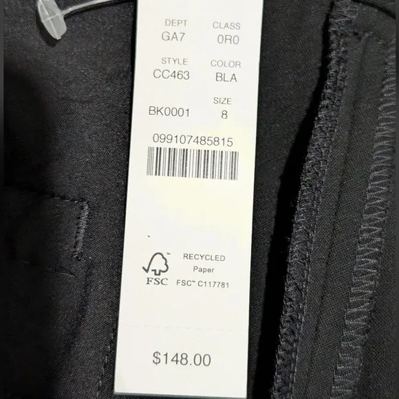 J. Crew NWT Carreman Classic Black Wide Leg Trouser Pants - Image 4