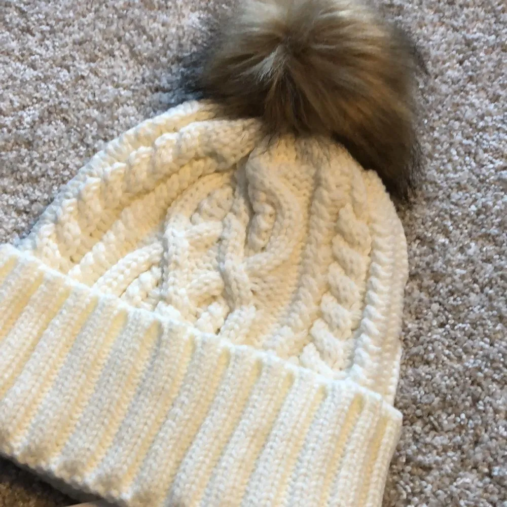 New  pom pom beanie sweater cable knit hat - Image 5