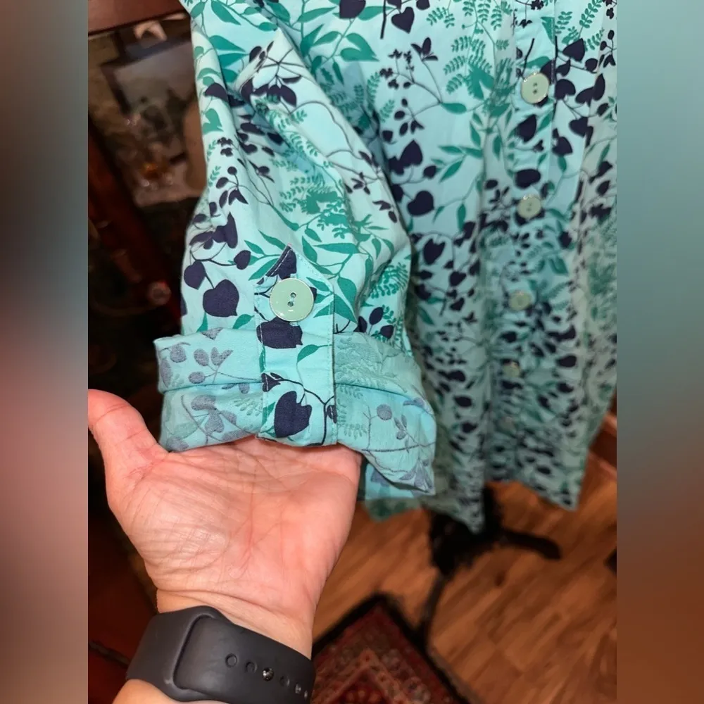 Liz&Me Turquoise Long Sleeve Button Down Shirt 2X Blue - Image 6