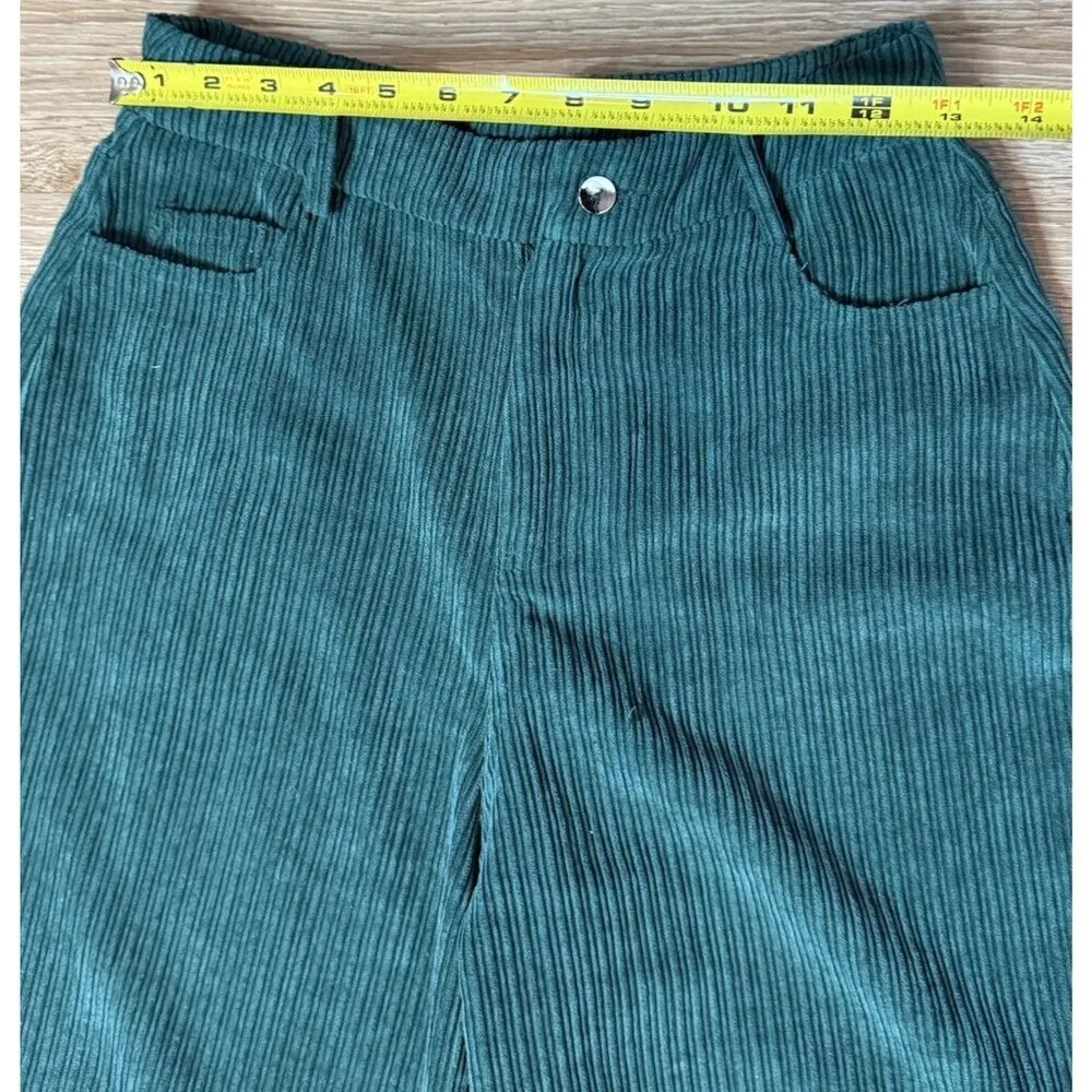 Princess Polly Corduroy Flared Pants women Size 2 green 80s wide leg Bottoms - Image 3