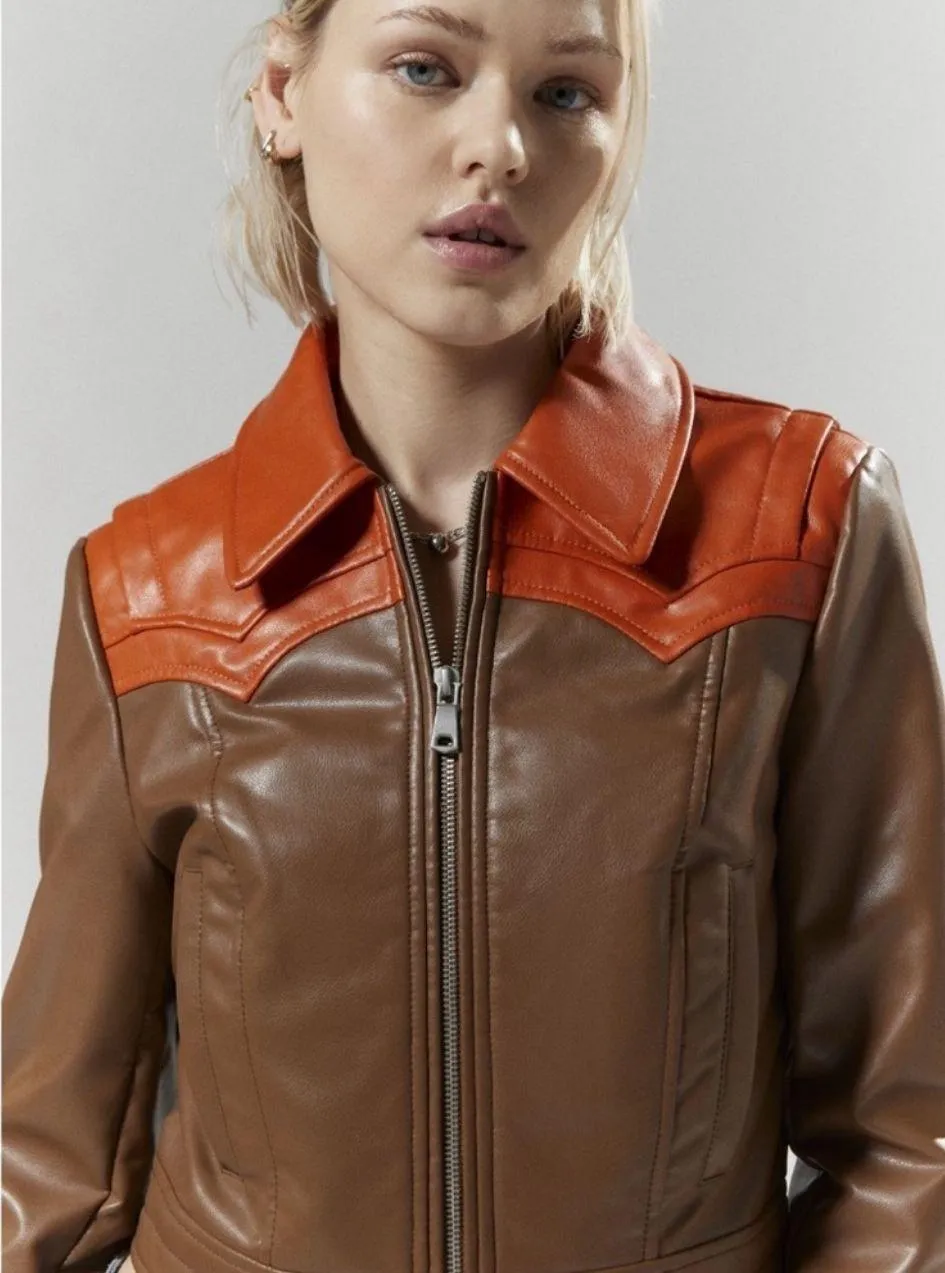Silence + Noise Mariah Faux Leather Western Jacket - Image 4
