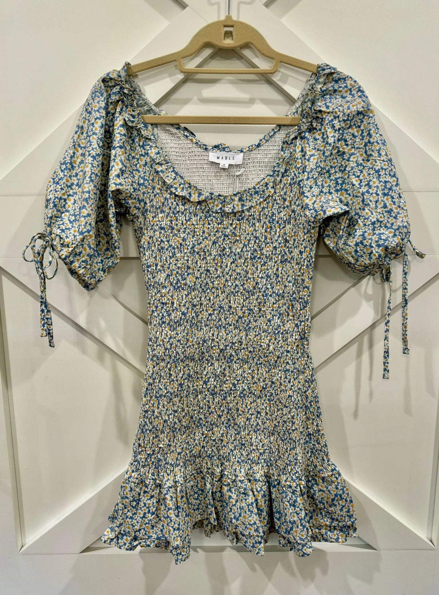 Shirred Ruffle Dress Small - Image 5