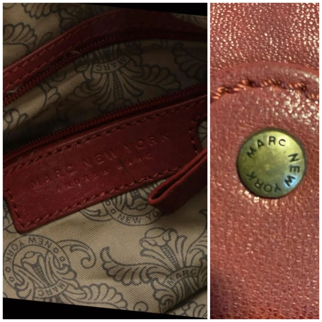 MARC NEW YORK ANDREW MARC RED DISTRESSED LEATHER SHOULDER BAG - Image 12