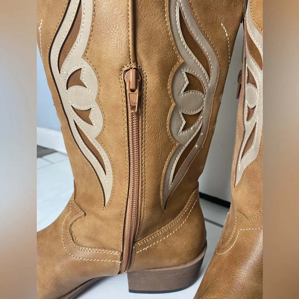 Madden NYC vegan leather tan butterfly wing western cowgirl cowboy boots 9 - Image 10
