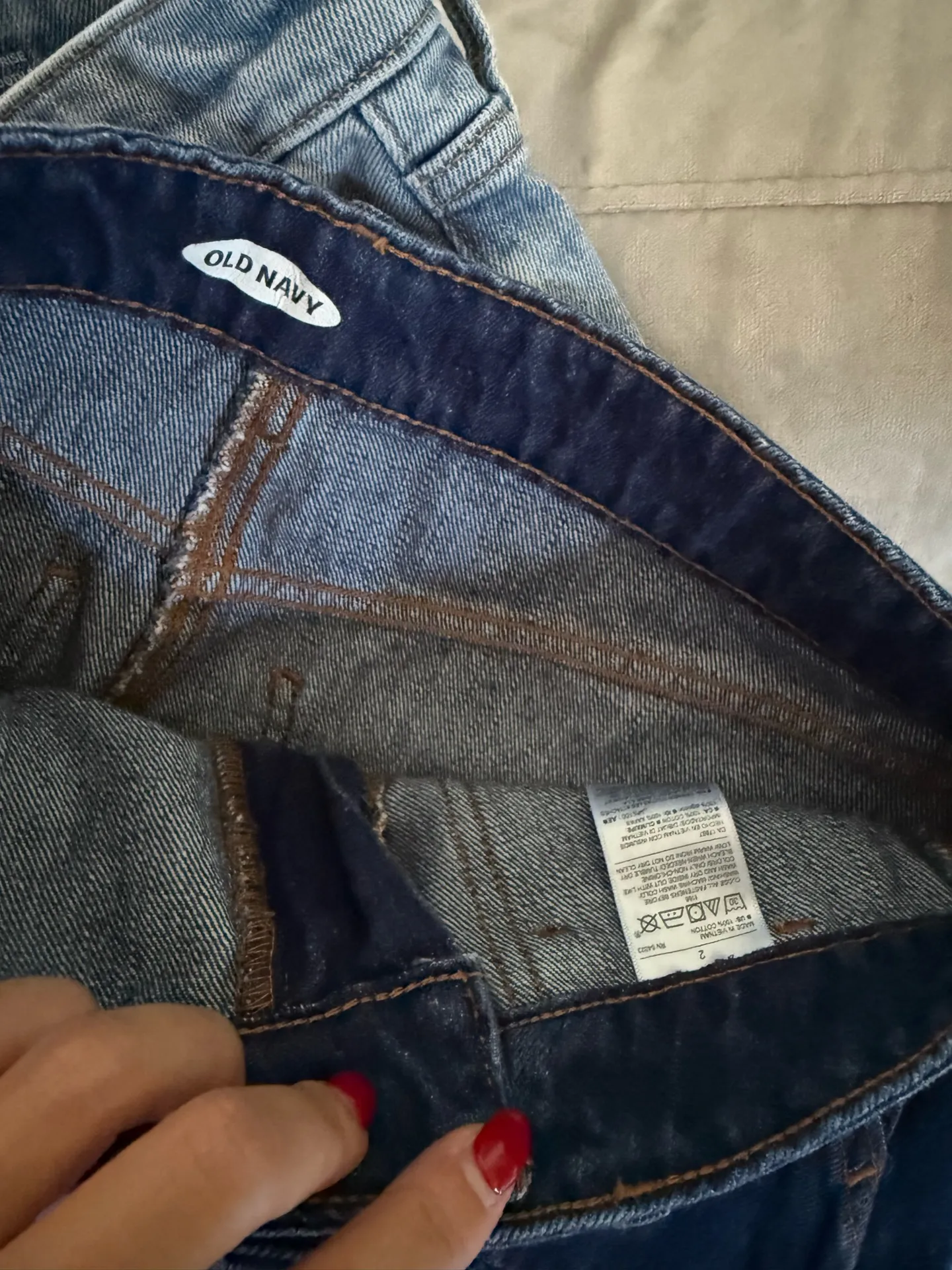 Custom made Philadelphia eagles Mini denim skirt with green "Tush Push" logo - Image 3