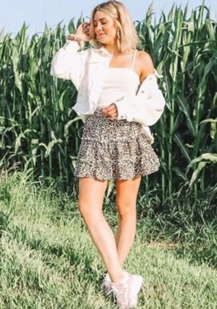 Leopard Print Layered Skirt Multiple - Image 4
