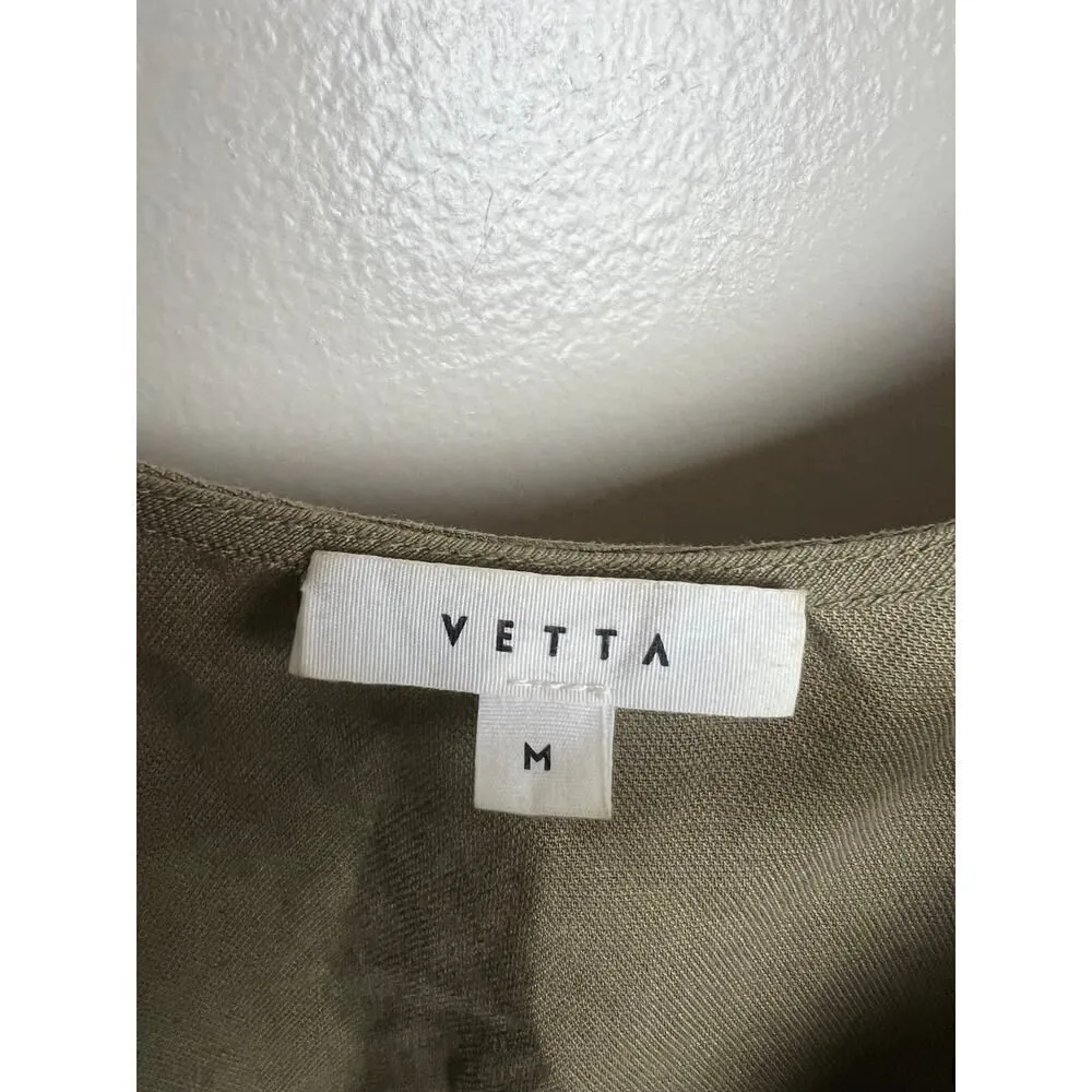 Vetta Capsule Convertible Wrap Mini Dress in Dark Khaki Sz. M Tan Size M - Image 8
