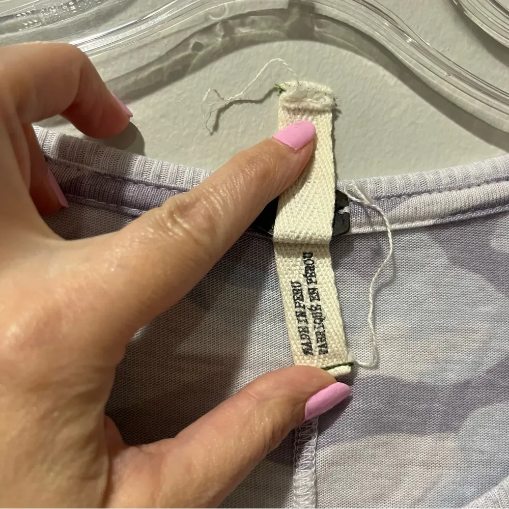 FREE PEOPLE WE THE FREE Womens Camo Top Size Medium Blue Round Neck Cap sleeves - Image 6