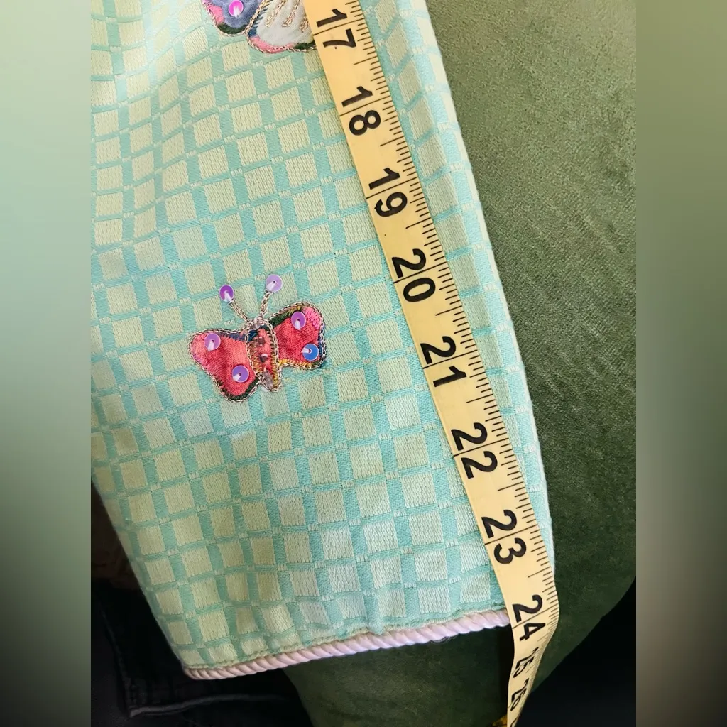 Indigo Moon Mint Green Sequin Butterflies Jacket size medium gentle use - Image 12