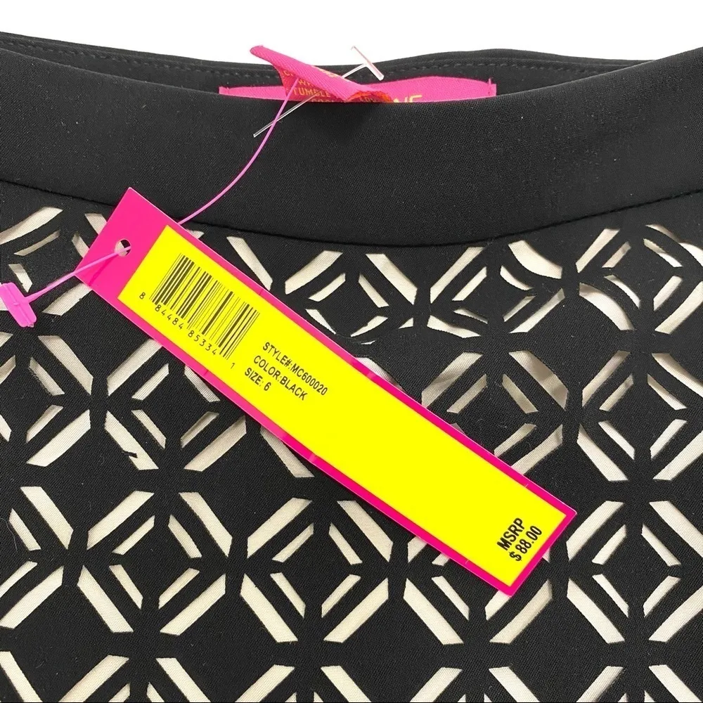 Catherine Malandrino A-line Skirt Laser Cutout design Black Bussiness Size 6 NWT - Image 8