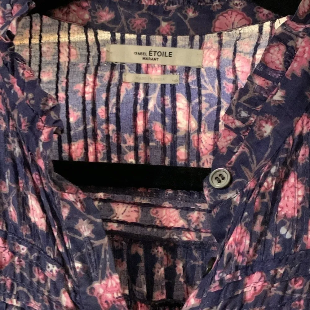 EUC Isabel Marant Etoile blue and pink baby doll cotton dress - Image 2