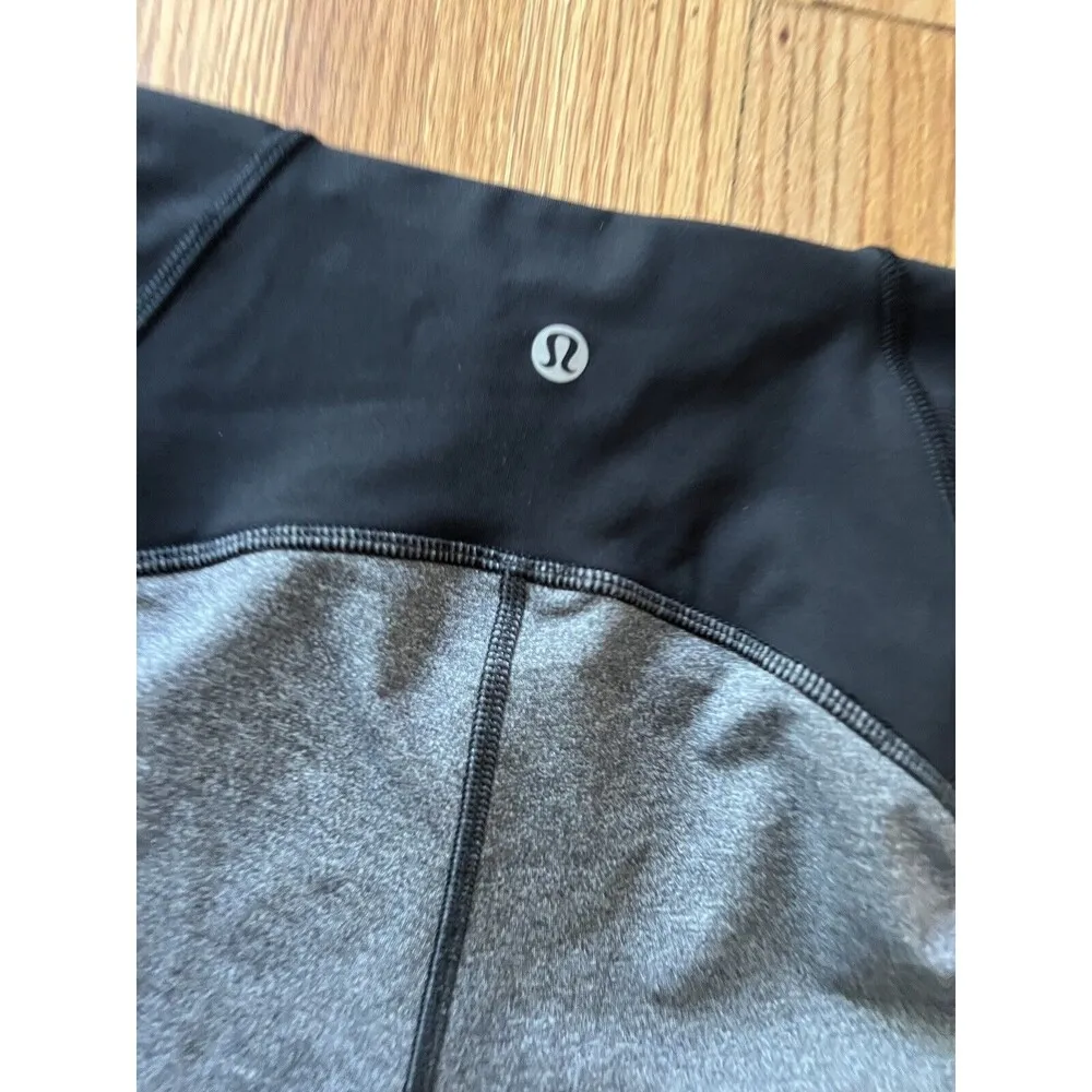 Lululemon Train Times Shorts 6” Size 4 - HeathereD Black Gym Run Hike Train Yoga - Image 4