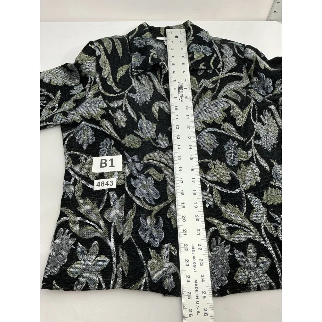 Womans Dress Barn Blazer Jacket L Full Zip Multicolor Leaf - Image 7
