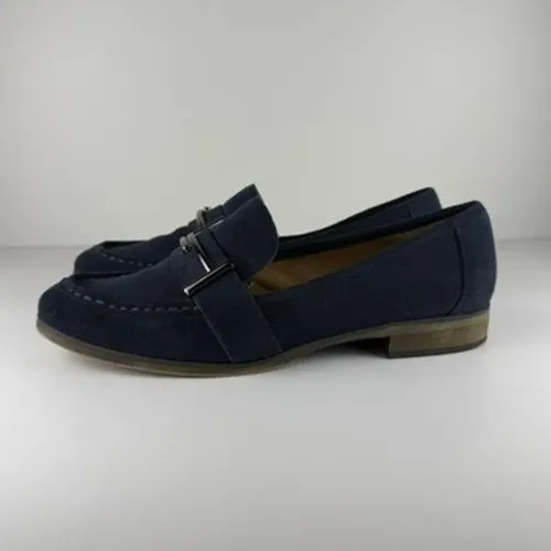 Franco Sarto Loafers Womens 10 Suede Leather Penny Flats Driving Career Minimal - Image 4