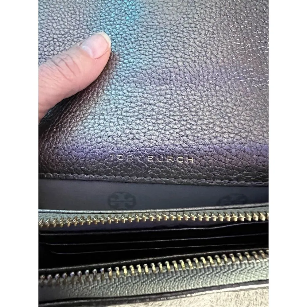 Tory Burch Women's Silver Braided Leather Wristlet Wallet - Image 6