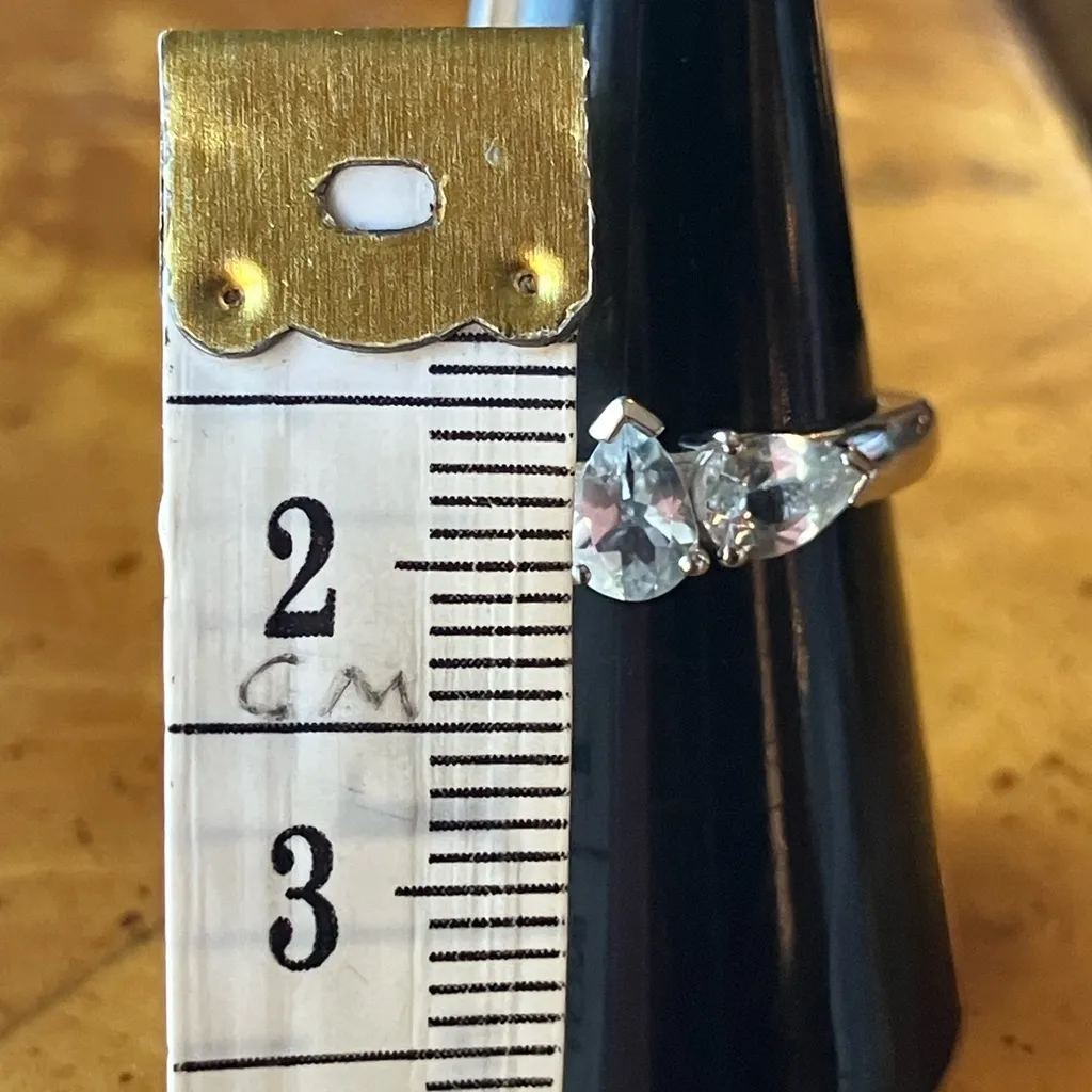 Natural Aquamarine Sterling Silver Ring Size 8 - Image 8