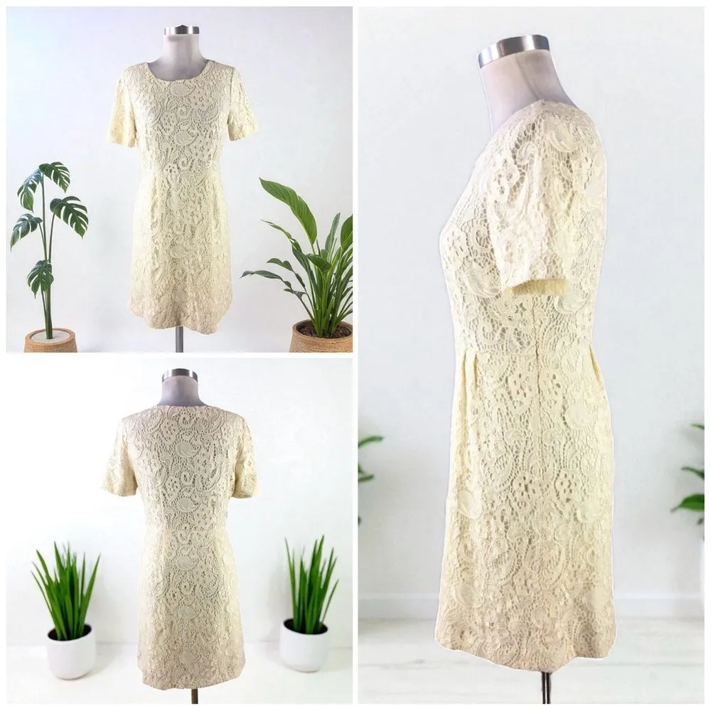 Madewell Broadway & Broome Birdcage Lace Dress in Ivory Cream - Image 4