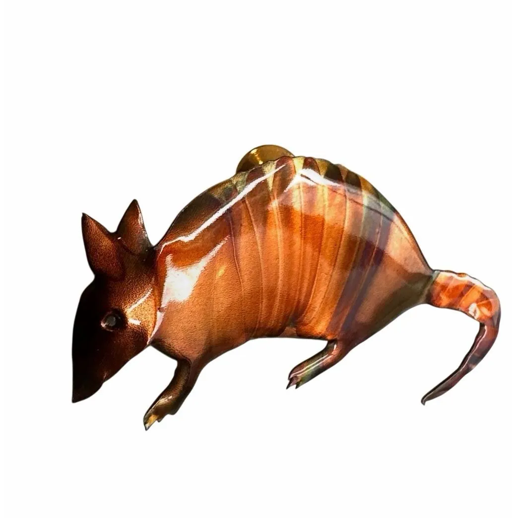 Vintage Copper Armadillo Brooch Hand - Image 2