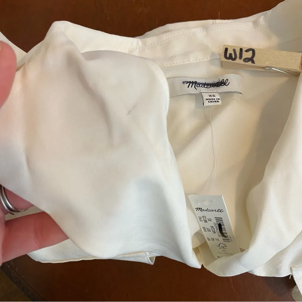 Madewell Silk Drapey Patch-Pocket Sleeveless Shirt in lighthouse‎ NR125 size xs - Image 9