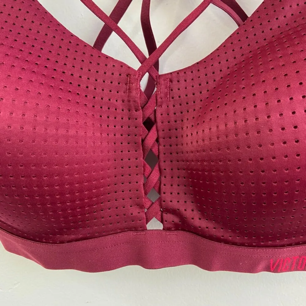 Victoria's Secret Sport Maroon Lightweight Strappy Sports Bra - Image 7