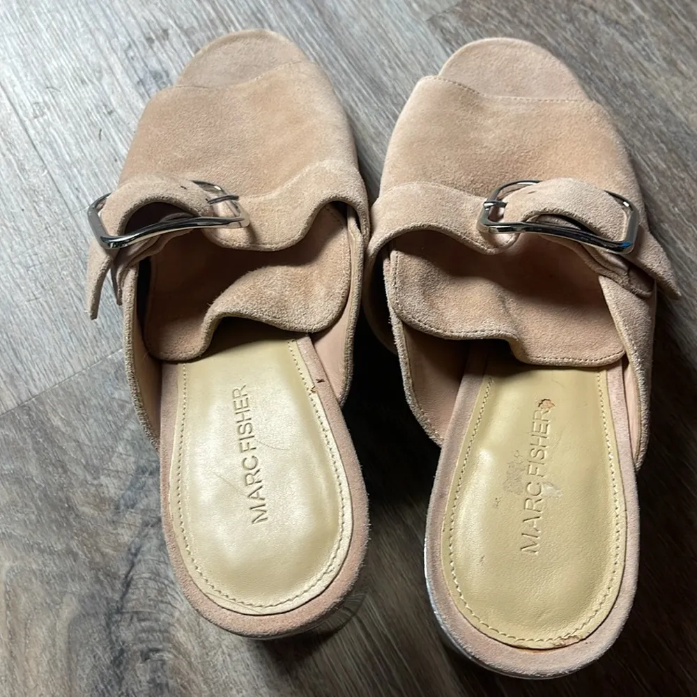 Marc Fisher Tan Suede Women's Mules - Image 10