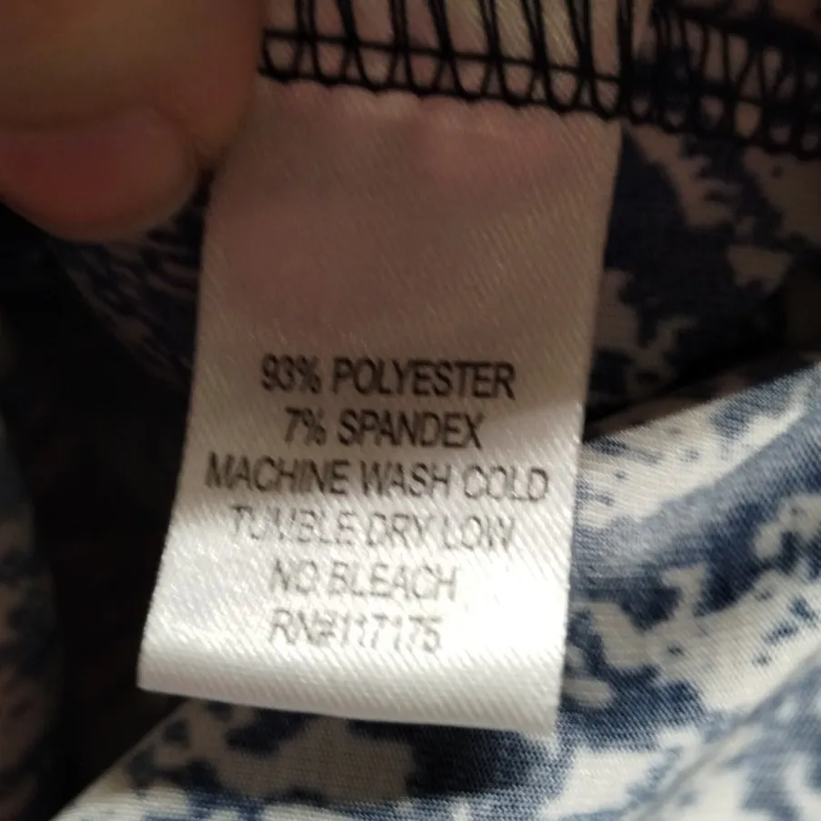 Saint Tropez West Size 1X Blue & White Nautical Diamond Drawstring Waist Dress - Image 6