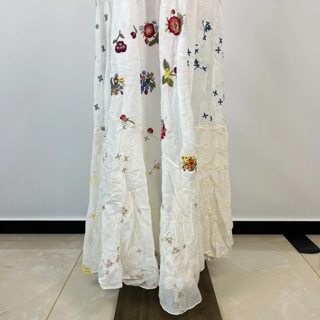 $480 NWOT JOHNNY WAS Clarabelle Floral Embroidered Eyelet Maxi Dress Size S - Image 5