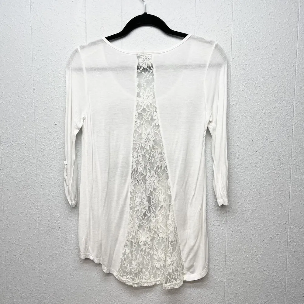 Rhinestone Flowy Womens Top Small Rockabilly Punk Chaotic Academia Streetwear White - Image 6