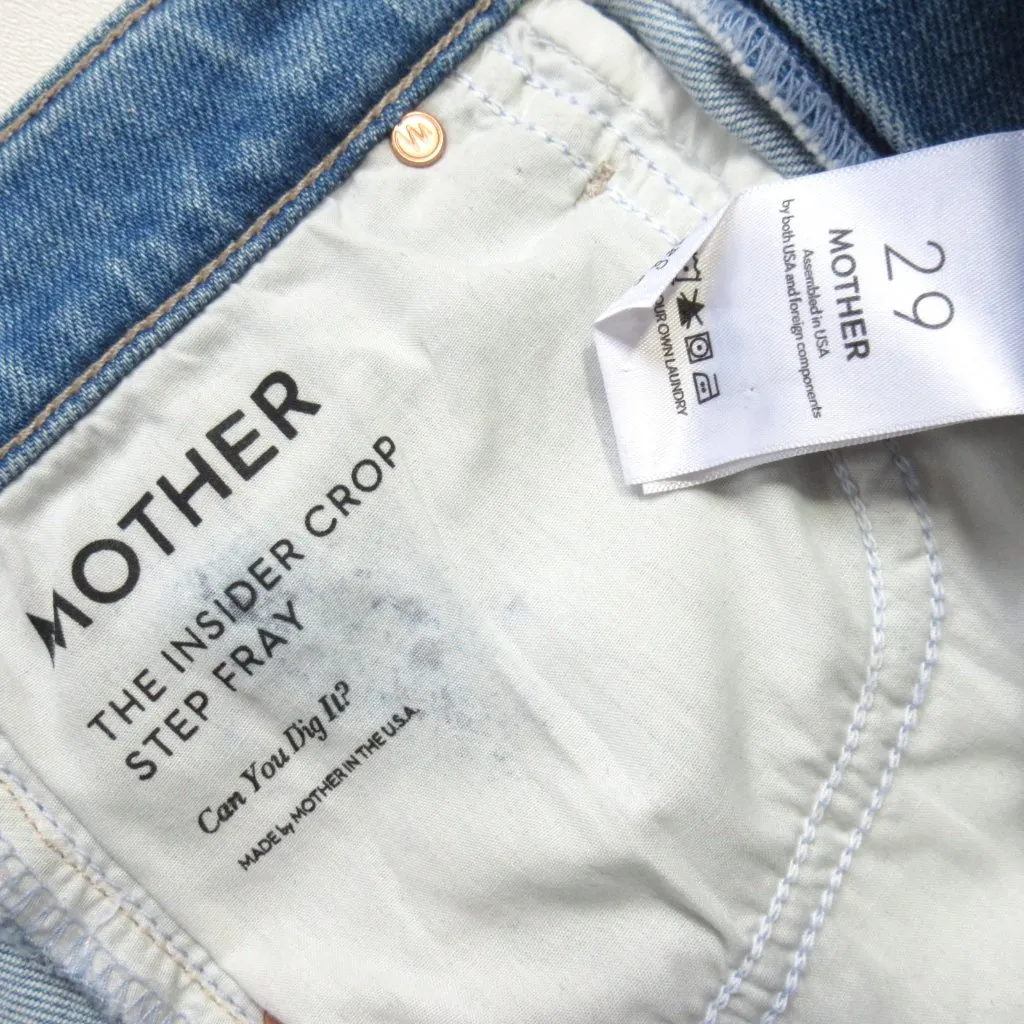 NWT Mother Insider Crop Step Fray in Can You Dig It? Stretch Jeans 29 Blue - Image 8