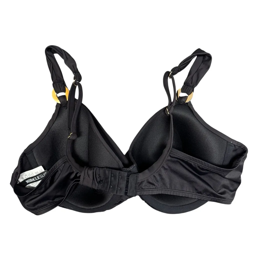 Miraclesuit Underwire Surplice Bra Bikini Top Swim Swimsuit Black 36D - Image 3