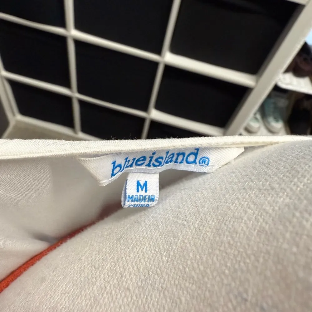 Blue Island White Tie Front Crochet Kimono Cardigan Swim Cover Up Rayon - Image 2