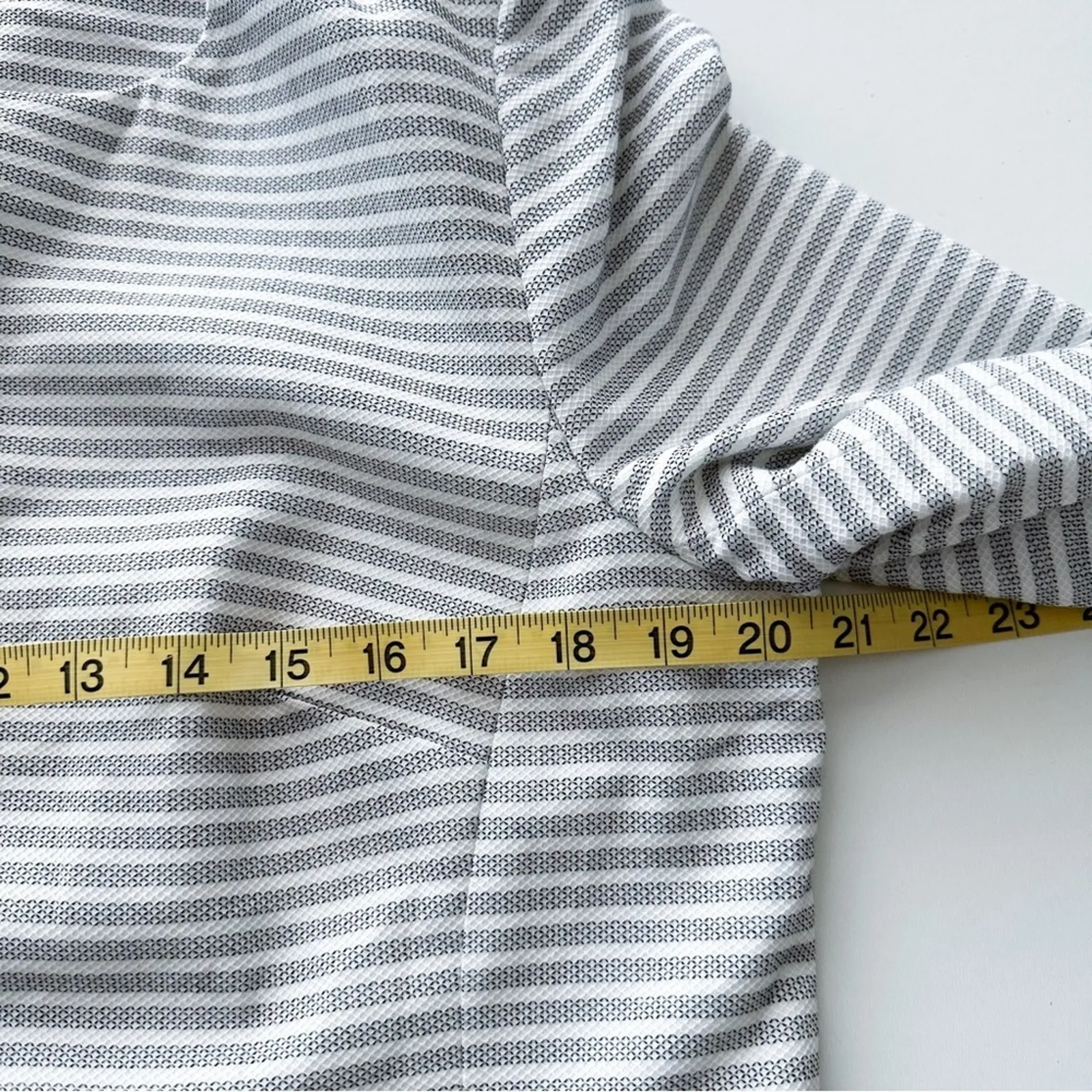 Talbots Black & White Striped 3/4 Sleeve Blazer - Image 7