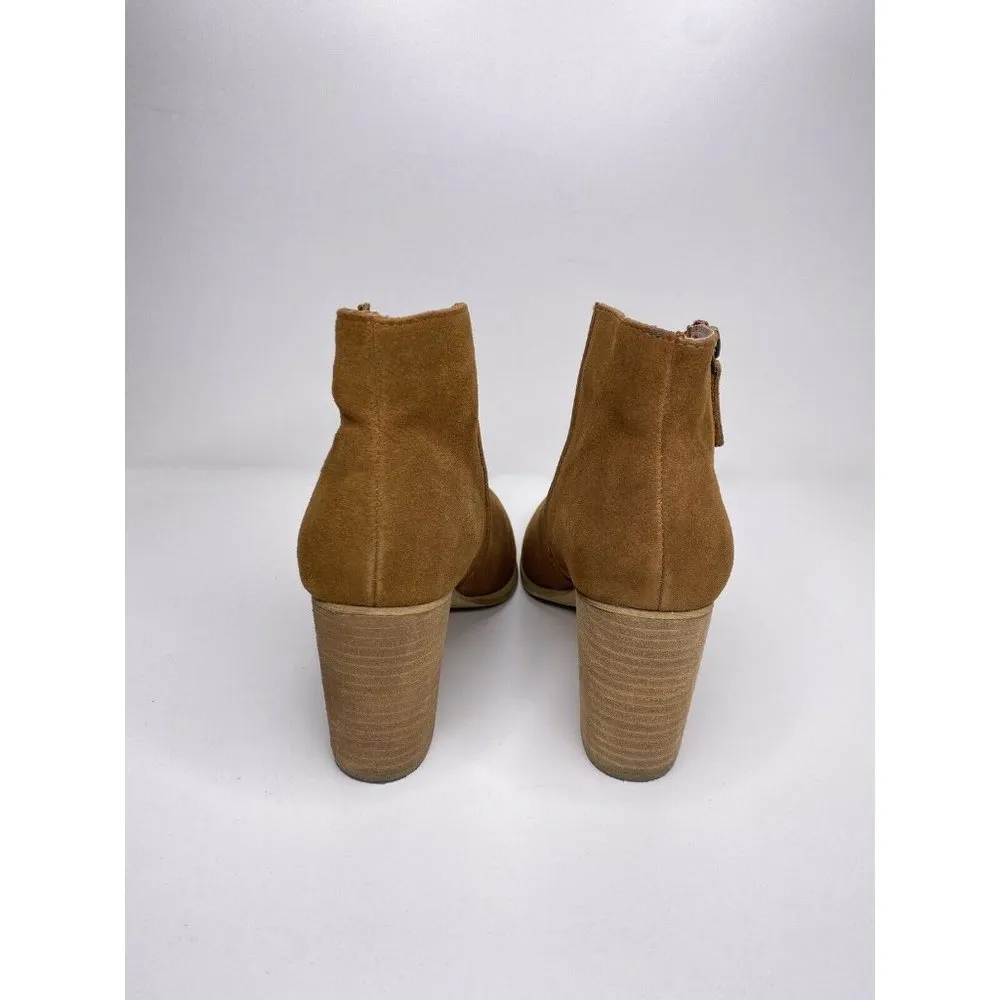 Ecote Boots Size 8 Women's Urban Outfitters Cowsuede Size Zipper Pointed Toe Tan - Image 3