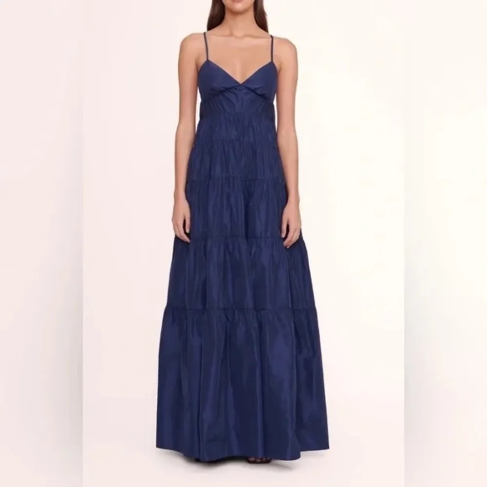 NWT STAUD Ripley Tiered Maxi Dress Navy Blue Size XS - Image 6