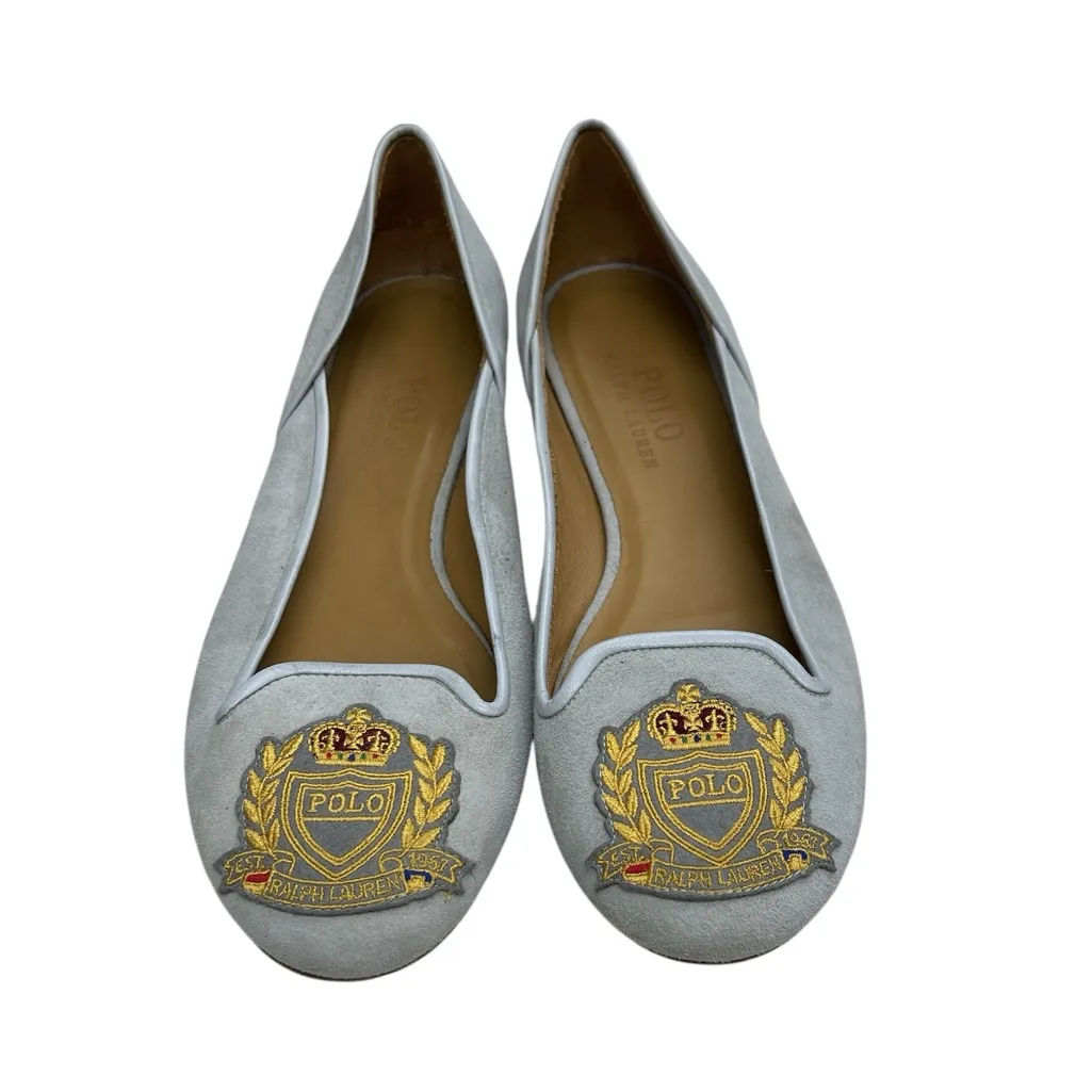 Polo Ralph Lauren Vintage Gray Embroidered Logo Flats - Image 2