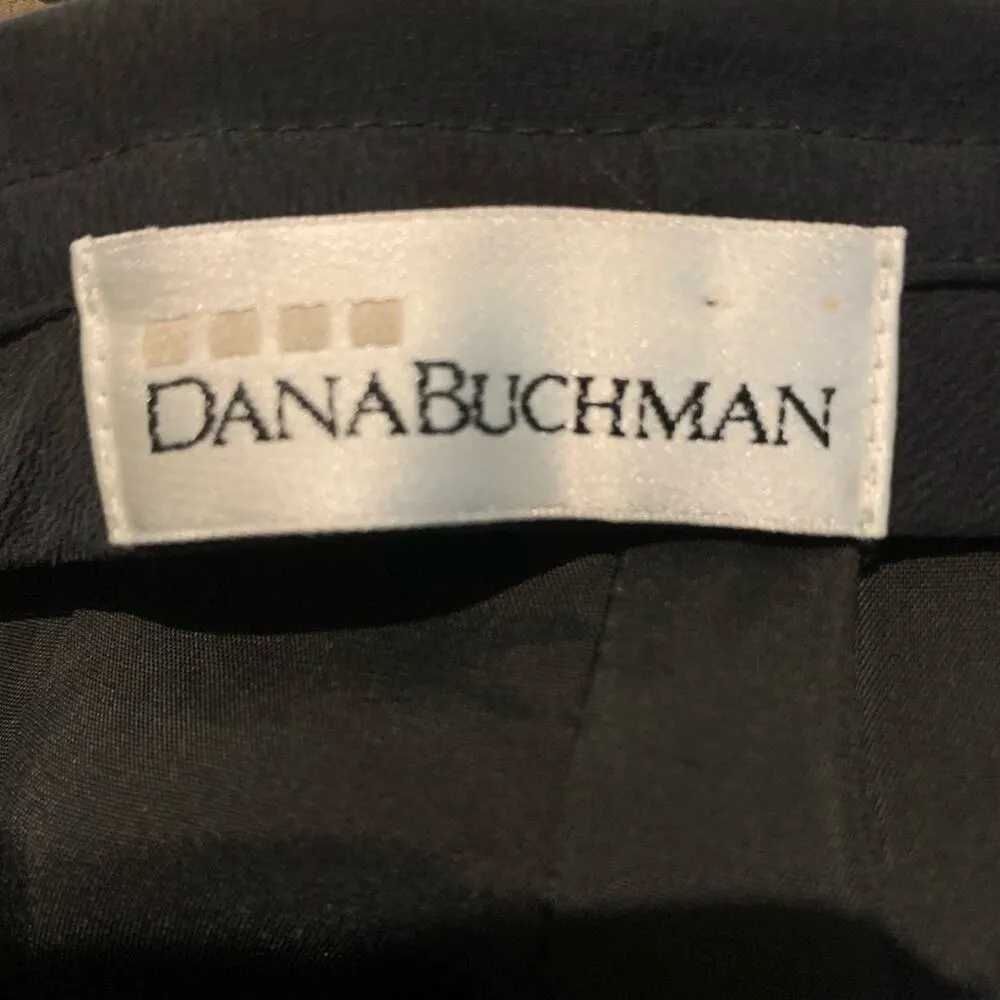 Black 100% Silk Pleated Waist Skirt Sz 4 P - Image 4