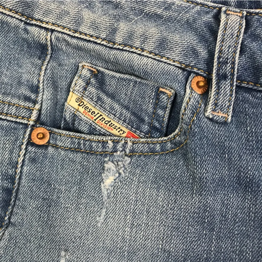 DIESEL Fayza Regular Boyfriend Low Waist Jean Women 27 Blue Stretch Rare Gothcor - Image 5